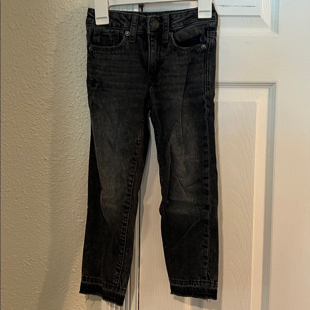 GAP Kids jeans Distressed Girlfriend Jeans with Washwell black wash 7 slim